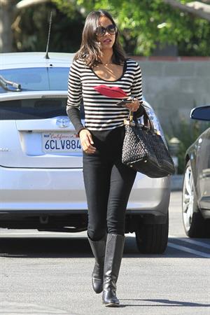 Zoe Saldana outside a Recording Studio in Hollywood 