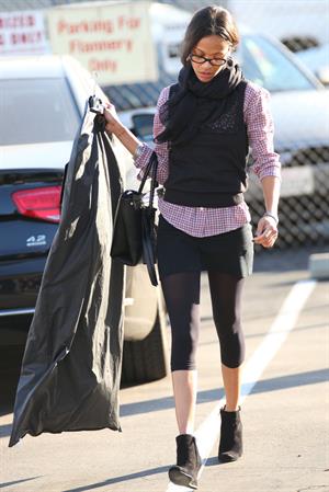 Zoe Saldana shops at Chanel in Beverly Hills December 5, 2012