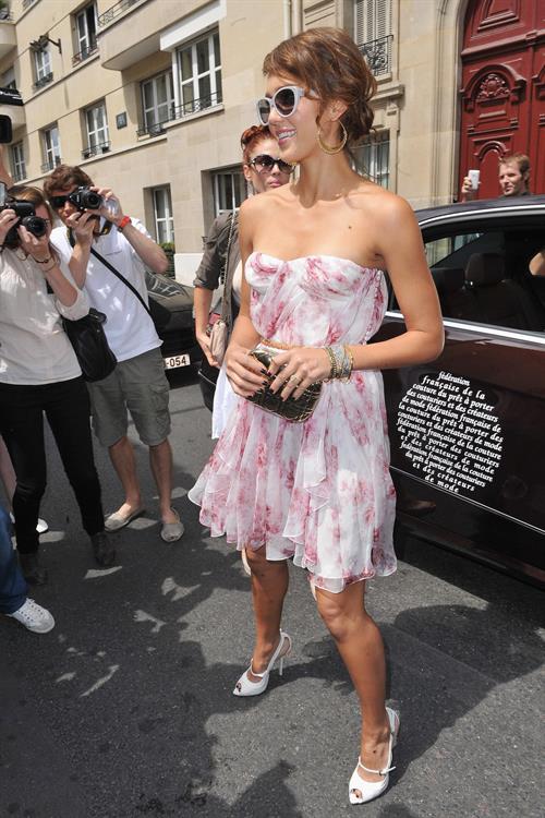 Jessica Alba at Christian Dior show during Paris fashion week 5-7-2010