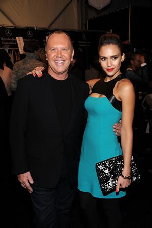 Jessica Alba Michael Kors Fall 2012 fashion show in New York on February 15, 2012 