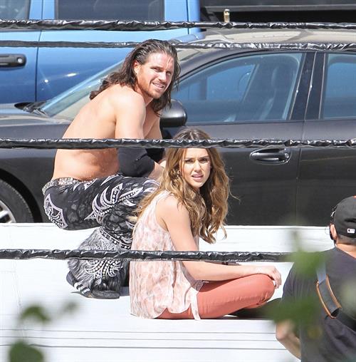 Jessica Alba wrestling in Los Angeles 09-04-12 