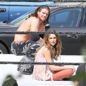 Jessica Alba wrestling in Los Angeles 09-04-12 