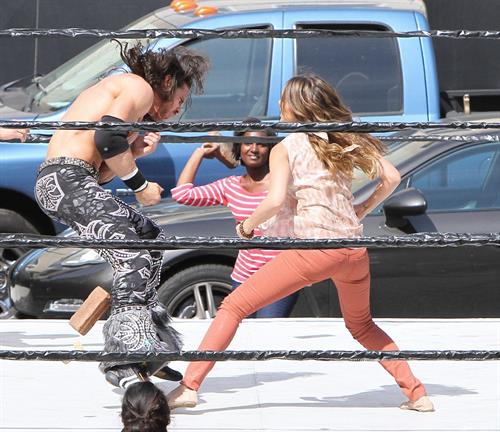 Jessica Alba wrestling in Los Angeles 09-04-12 