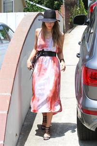 Jessica Alba shopping at Bel Bambini before heading to a baby shower in Hollywood on June 29, 2013