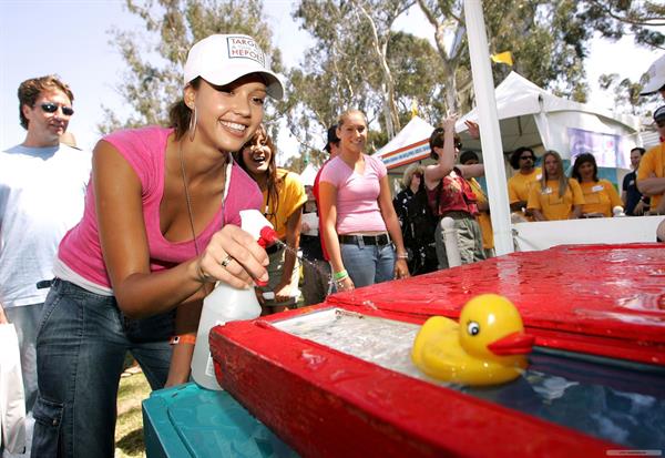 Jessica Alba - Target A Time for Heroes in LA 6/13/04 to Benefit the Elizabeth Glaser Pediatric AIDS Foundation carnival 