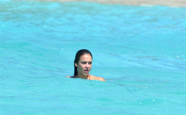 Jessica Alba  bikini candids in St. Barts 4/4/13 