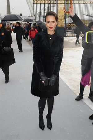 Jessica Alba Christian Dior S/S 2013 Haute Couture show at Paris Fashion Week 1/21/13 