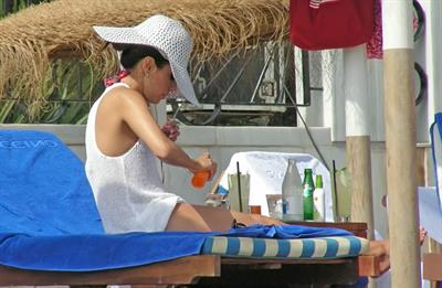 Eva Longoria Wearing a bikini on holiday in Marbella 04.08.13 