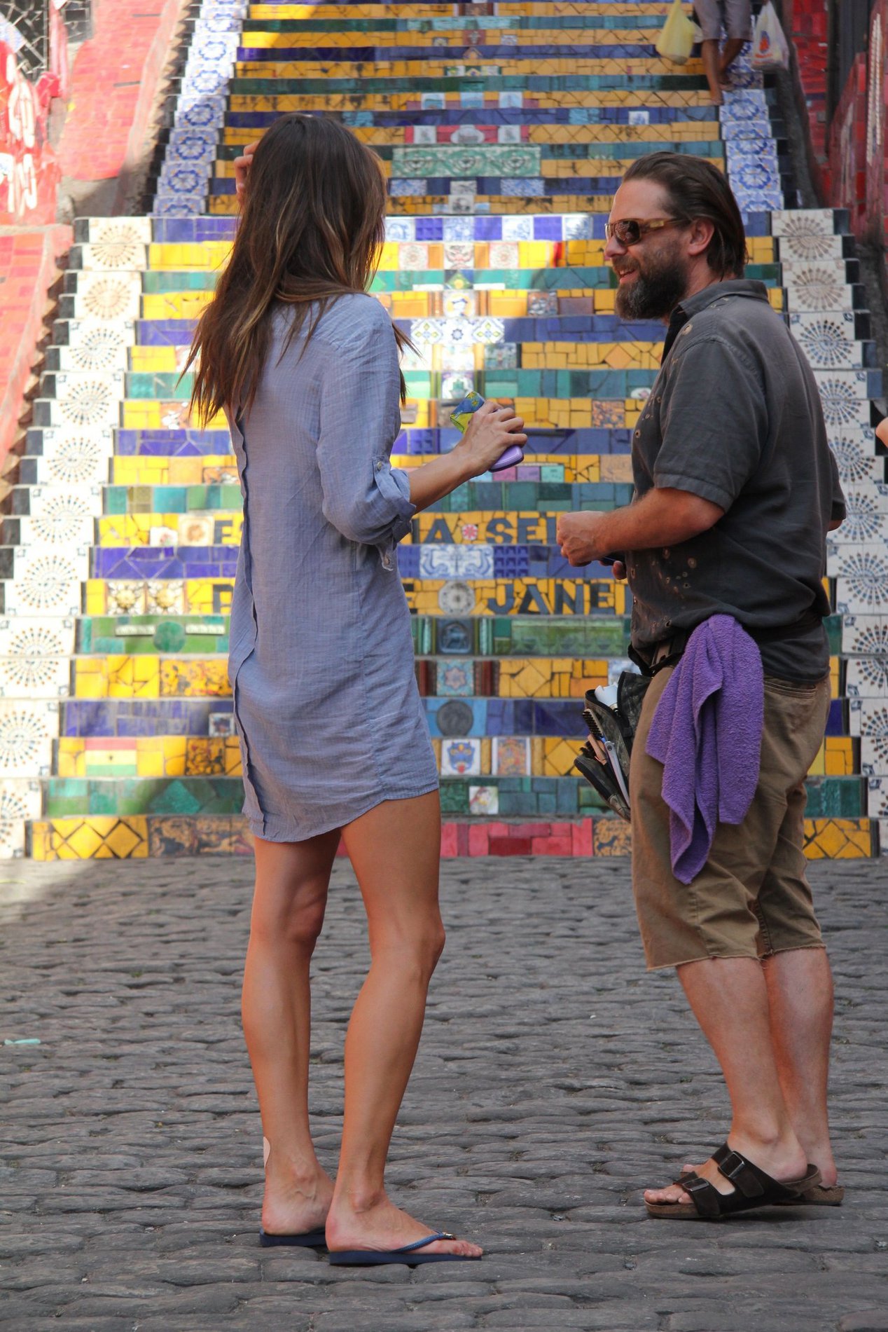 Alessandra Ambrosio on set of a photoshoot in Rio de Janeiro on July 30, 2011 