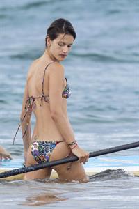 Alessandra Ambrosio on the beach in Hawaii on July 28, 2010 