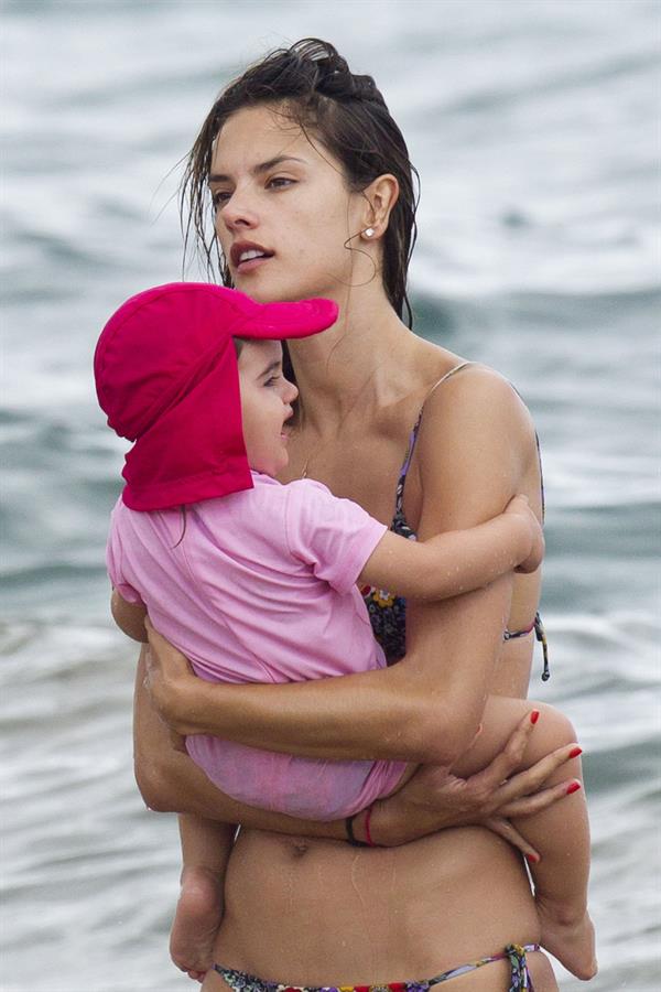 Alessandra Ambrosio on the beach in Hawaii on July 28, 2010 