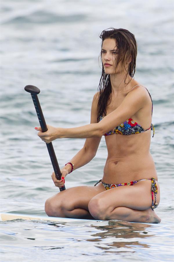 Alessandra Ambrosio on the beach in Hawaii on July 28, 2010 