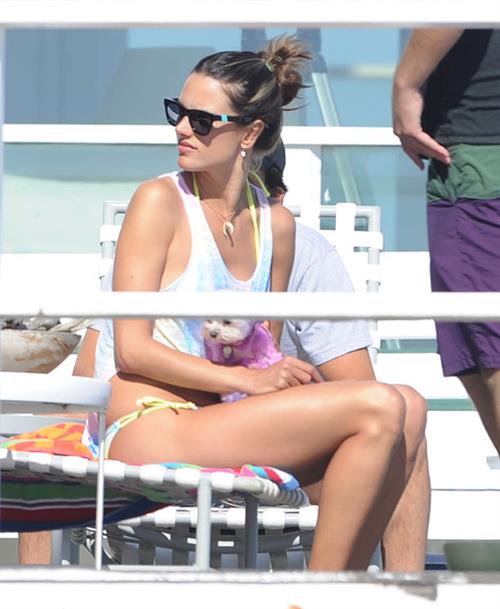 Alessandra Ambrosio playing beach volleyball in Malibu on July 7, 2012 