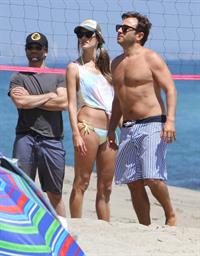 Alessandra Ambrosio playing beach volleyball in Malibu on July 7, 2012 
