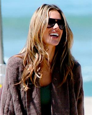 Alessandra Ambrosio photoshoot on the beach in Malibu