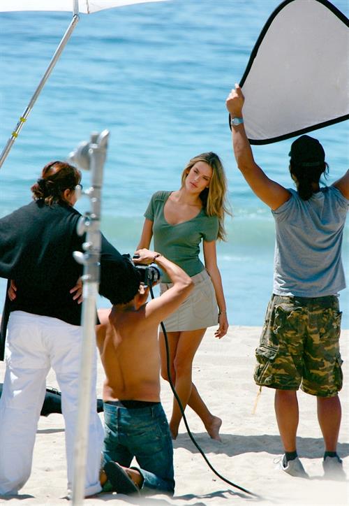 Alessandra Ambrosio photoshoot on the beach in Malibu