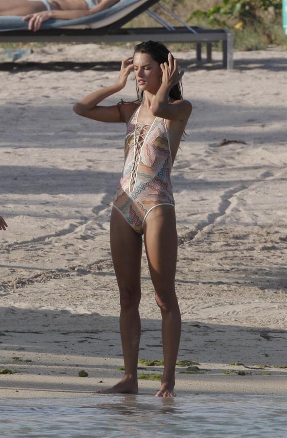 Alessandra Ambrosio photo shoot in St Barthelemy on March 7, 2010