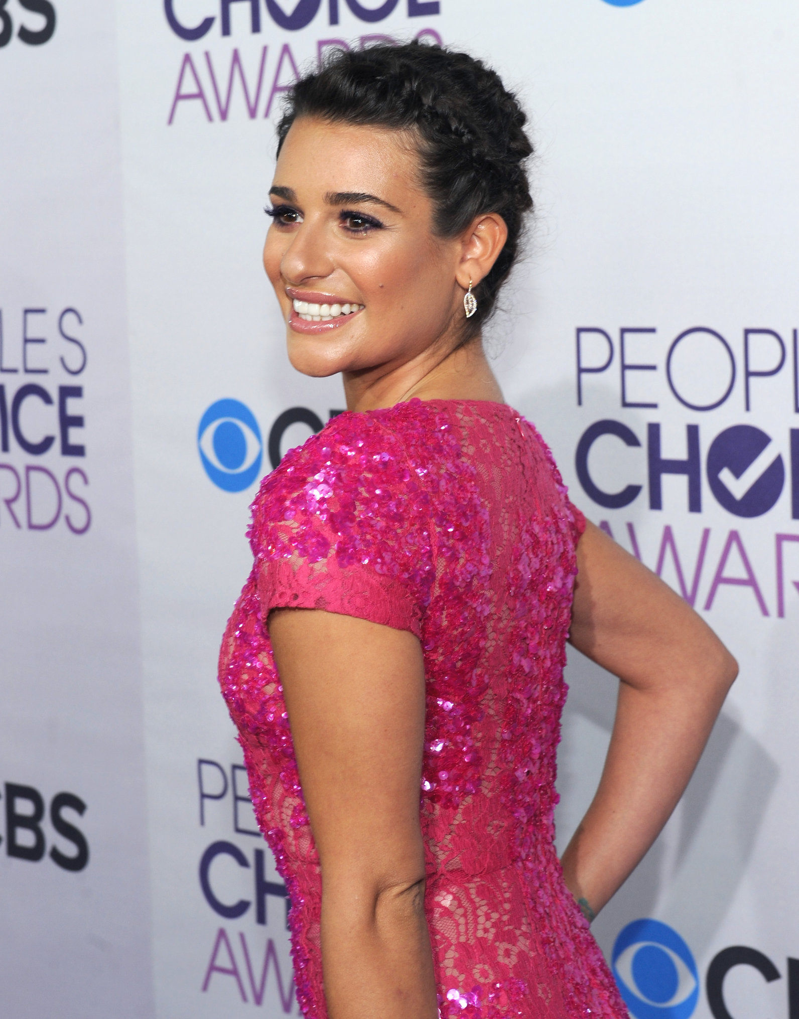 Lea Michele in pink at the 39th Annual People's Choice Awards in Los Angeles on Jan 9, 2013 