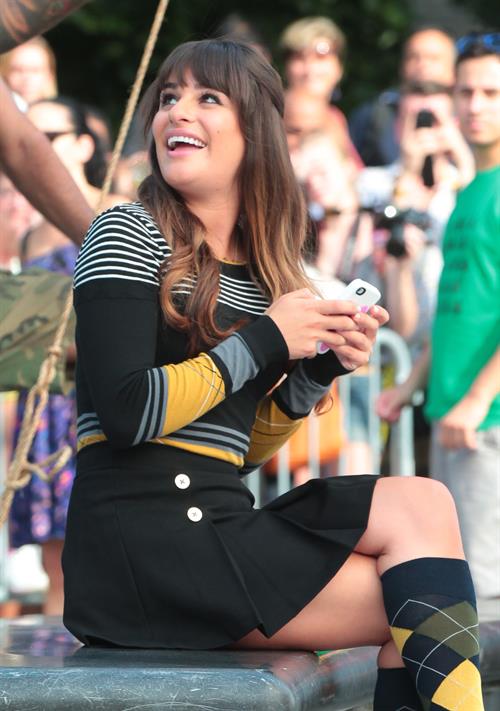 Lea Michele On the Glee set in Washington Square Park, NYC - August 11 2012