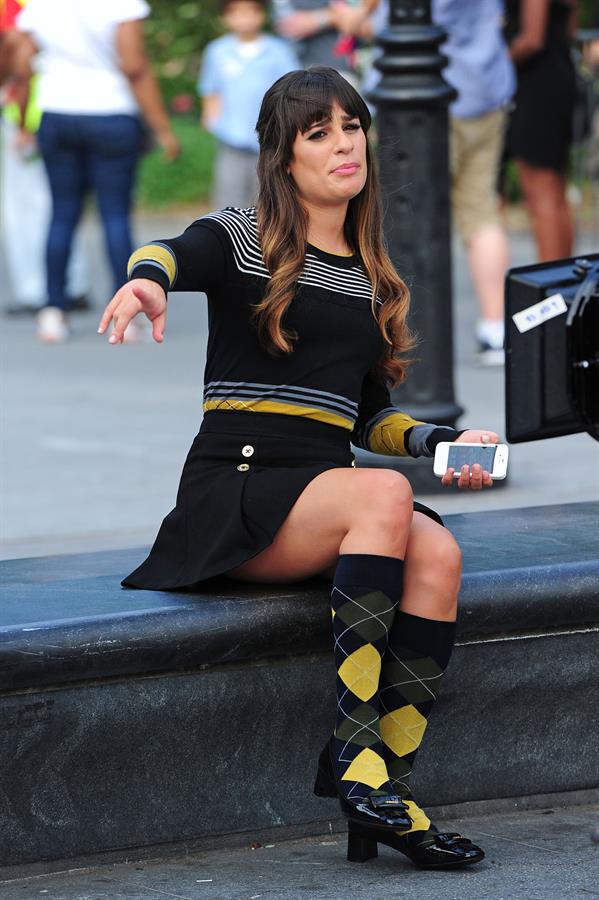 Lea Michele On the Glee set in Washington Square Park, NYC - August 11 2012