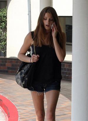 Ashley Greene in Shorts stopped by the hospital to visit a friend in Los Angeles, August 18  2012