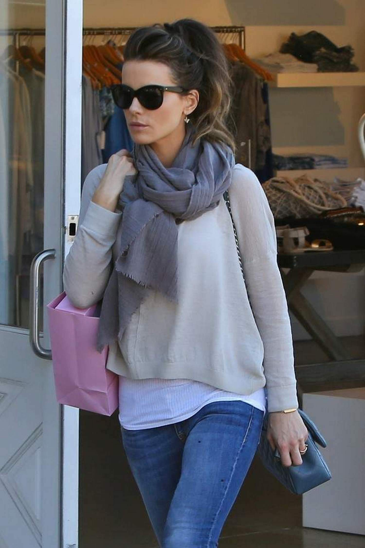 Kate Beckinsale shopping at Calypso store in Brentwood January 31, 2013