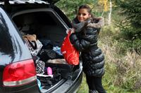 Dana Harem gets nude while enjoying the autumn weather outside