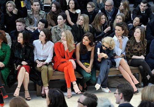 Kate Beckinsale Burberry Prorsum show at London Fashion Week 2/18/13 