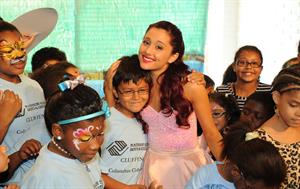Ariana Grande Kleenex Shield Sneeze Swish event in New York on July 31, 2012