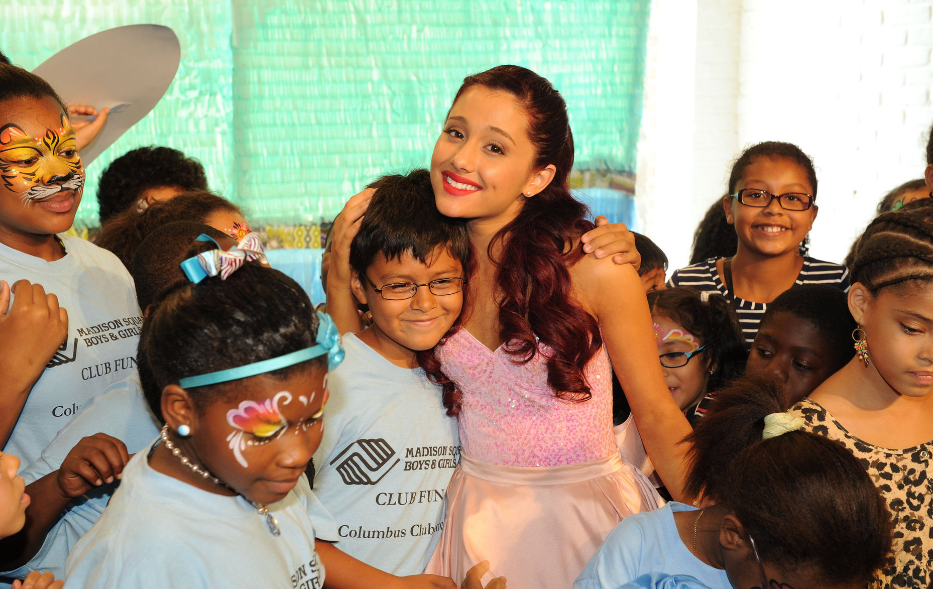 Ariana Grande Kleenex Shield Sneeze Swish event in New York on July 31, 2012