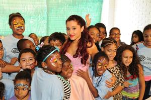 Ariana Grande Kleenex Shield Sneeze Swish event in New York on July 31, 2012