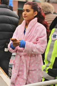 Ariana Grande In Tights On Set of 'Swindle' in Vancouver (10/11/12) 