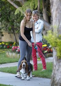 Jennifer Lawrence in Santa Monica helping a woman who fainted on June 25, 2012 