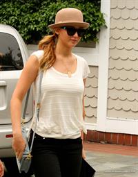 Jennifer Lawrence walking with a friend in Santa Monica on June 16, 2012 