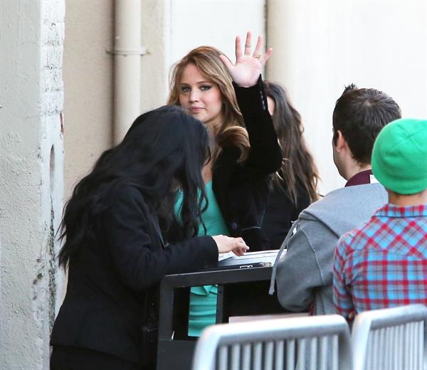 Jennifer Lawrence Arriving at the Jimmy Kimmel Live (January 31, 2013) 