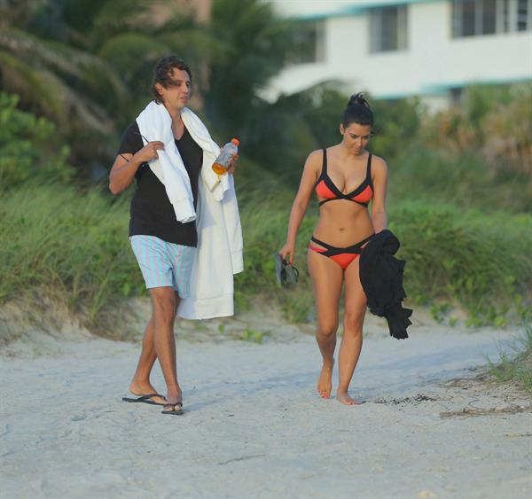 Kim Kardashian - Bikini Candids in Miami 