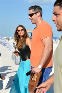 Sofia Vergara - beach candids in Miami 1/2/13  