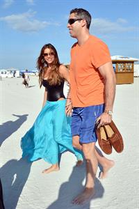 Sofia Vergara - beach candids in Miami 1/2/13  
