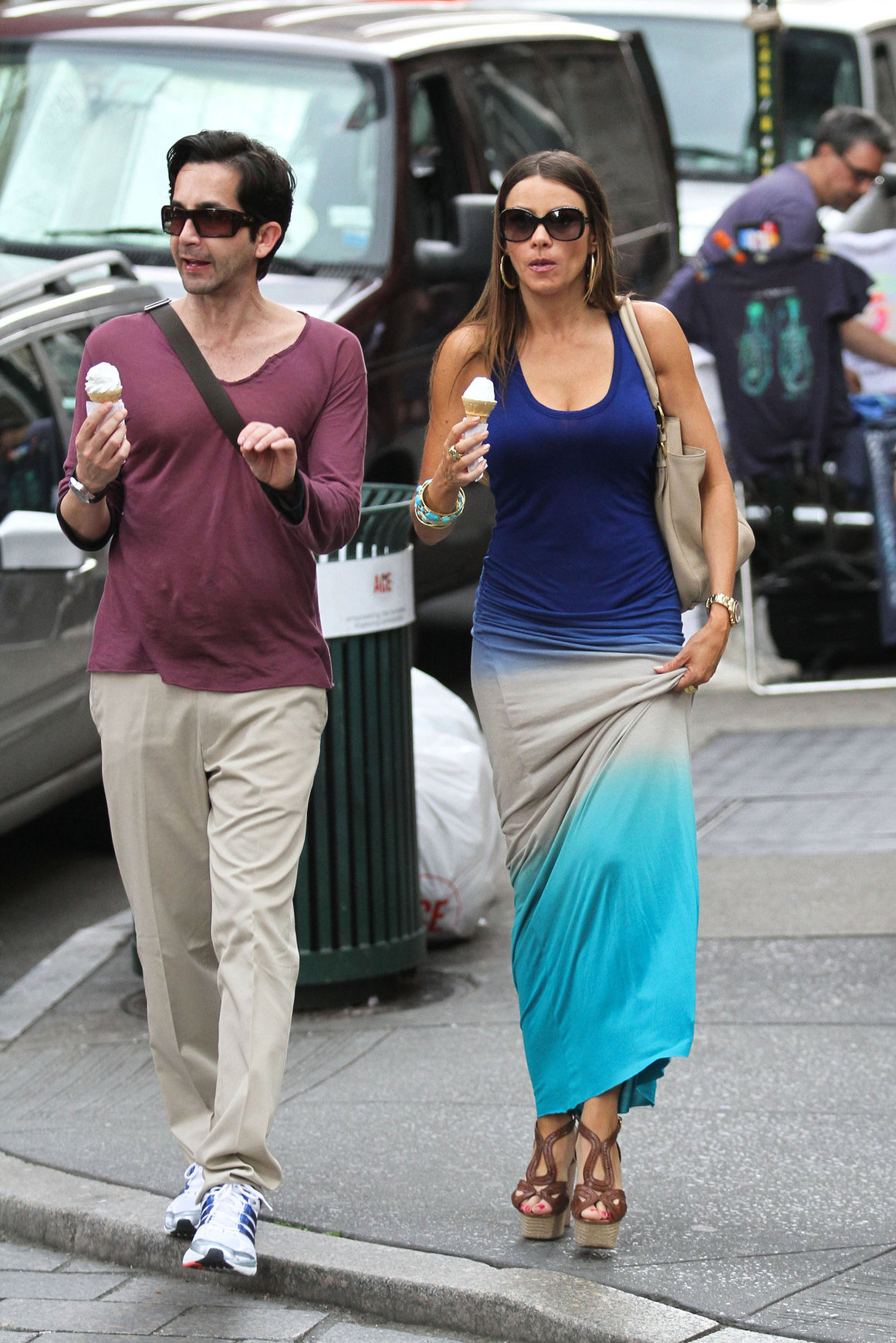 Sofia Vergara eating ice cream in New York City, Jun 11, 2012