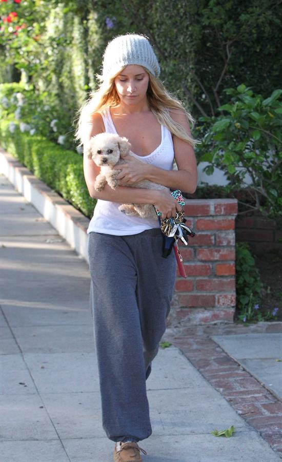 Ashley Tisdale leaving home in Studio City on May 23, 2012 