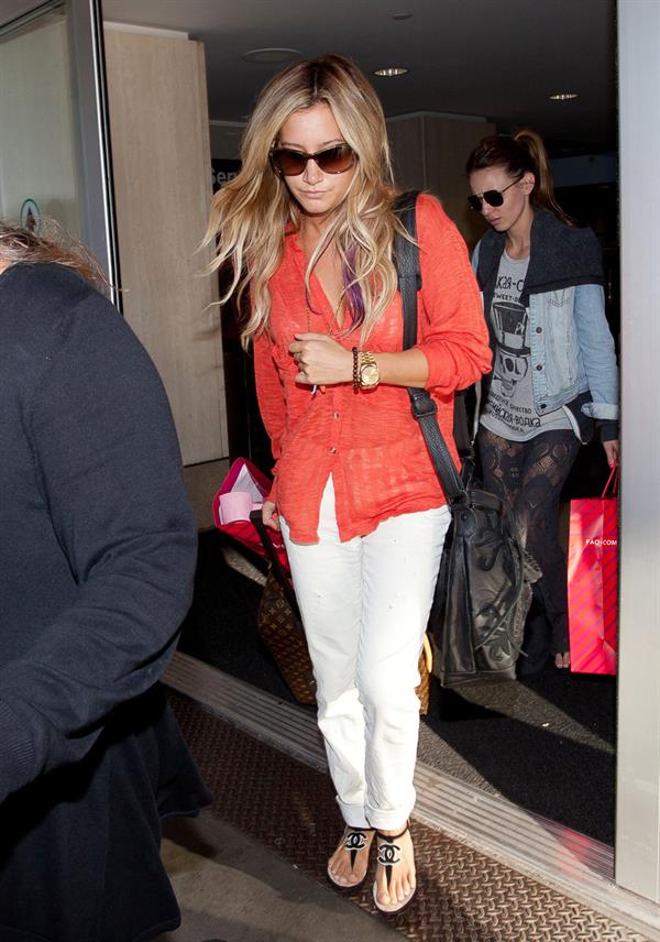 Ashley Tisdale arriving at LAX July 20, 2012 