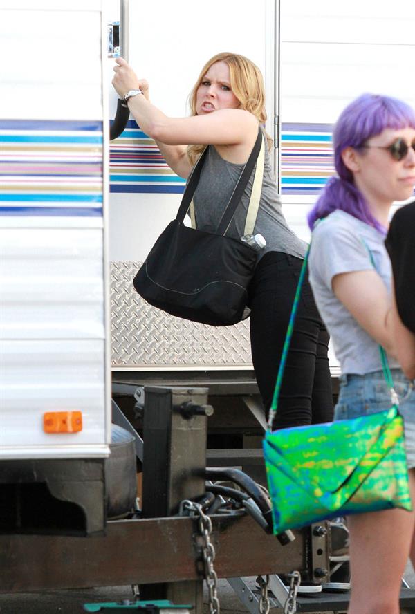 Kristen Bell - On the set of Veronica Mars in Los Angeles on June 27, 2013