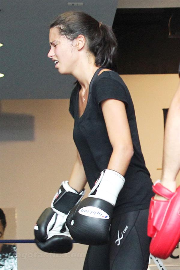 Adriana Lima hits the gym in Miami Beach on October 25, 2011