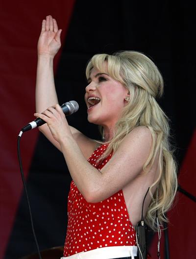 Aimee Anne duffy performing on stage during the 2009 V Festival on April 5, 2010 