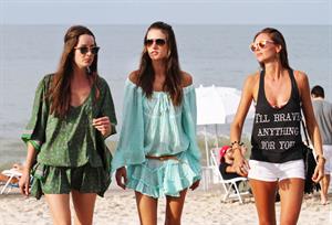 Alessandra Ambrosio - beach candids in LA 1/3/12  