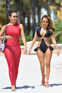 Adrienne Bailon filming scenes for Empire Girls in Miami on April 27, 2012