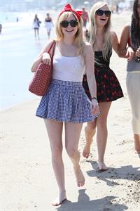 Alessandra Torresani on the beach in Malibu on July 4, 2011