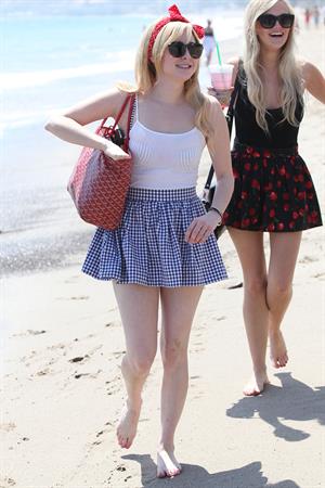Alessandra Torresani on the beach in Malibu on July 4, 2011