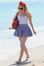 Alessandra Torresani on the beach in Malibu on July 4, 2011