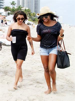 Alexandra Burke bikinis Miami on March 6, 2011 